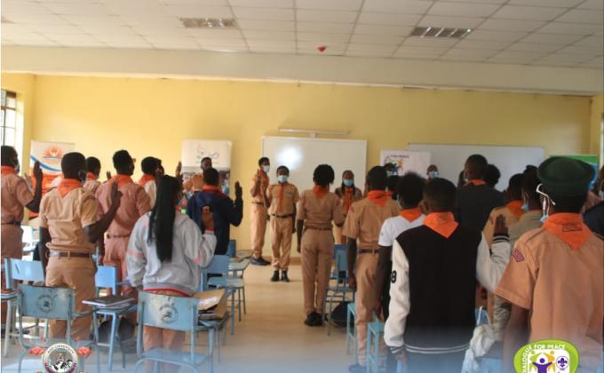training on messenger for peace at kisii university flamingo rover scouts. 
scouting for a better world