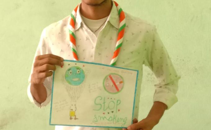 विश्व तंबाकू निषेध दिवस पर पोस्ट द्वारा जागरूकता।