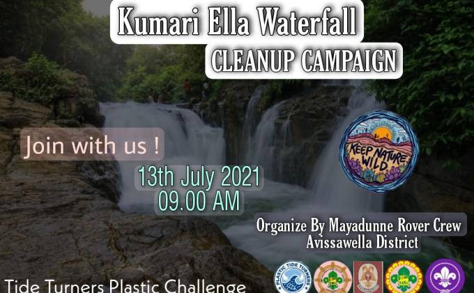 Kumari Ella waterfall cleanup campaign