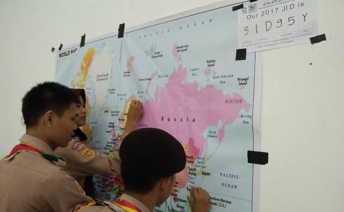 WORL MAP......JOTA JOTI 2017 PANGKALAN SMK N 1 SEKAYU KABUPATEN MUSI BANYUASIN SOUTH SUMATERA INDONESIA