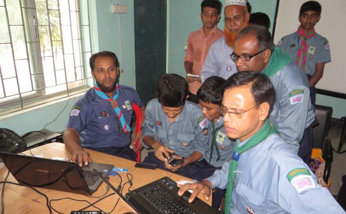 Scouts Of Satkhira Gov. High SchooL enJoying Jota Joti