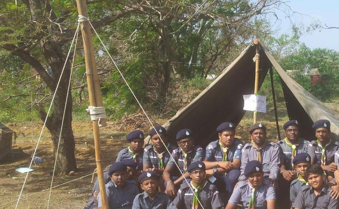 Floating flag pole made by me and my troop