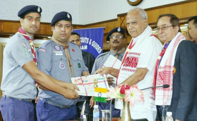 H.E. GOVERNOR OF ASSAM DISTRIBUTED AWARDS TO SCOUTS AND GUIDES
