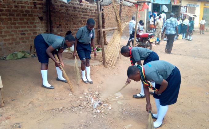 A Community Service in wakaliga market by Uganda Scouts