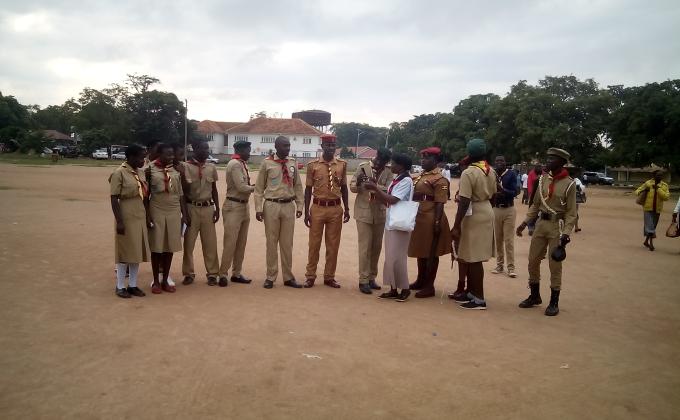 Soroti scouts Taking charge in the consecration of the New Bishop of protestant church soroti diocess