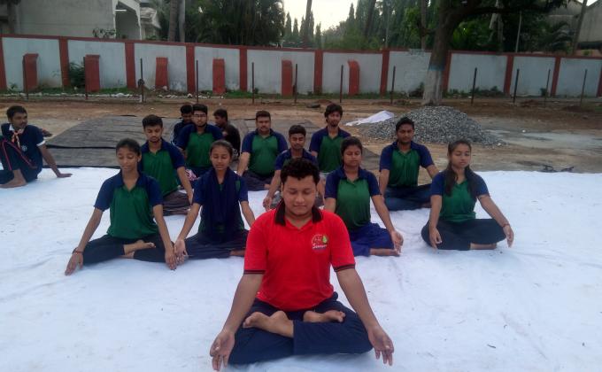 THE BHARAT SCOUTS & GUIDES
Regional Level Workshop on WOSM Initiative held at D.HQ waltair division, Visakhapatnam from 16th to 20th August 2019.
On 18th August in the morning we are doing Yoga practicing