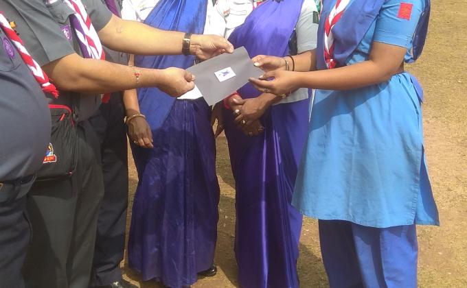 SDG badge given ceremony of Nandini Da snd Neha Paswan Rangers of E.Rly/India.