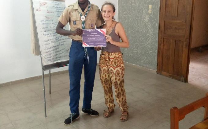 Le 21 au 22 j'ai eu à suivre une formation sur l' interculturalité allant dans le cadre des messager de  la paix au centre scout de wologueèdè à Cotonou animé par Lucie BRETIN et Henri Joël DOSSOU 