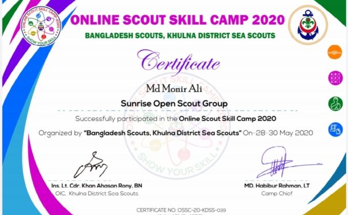 ONLINE SCOUT SKILL CAMP 2020 BANGLADESH  SCOUTS, KHULNA DISTRICT SEA SCOUTS
