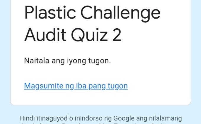 Plastic Audit Quiz 2