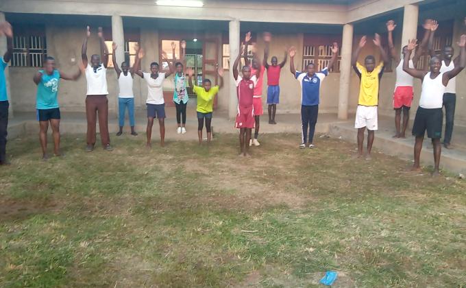 Soroti scouts led christian team leaders in morning drills.