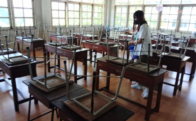 มีความสะอาดห้องเรียนฆ่าเชื้อโควิด19