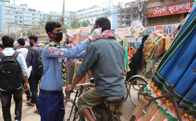 COVID 19 public awareness ,mask distribution ,relief distribute among poor rover scouts