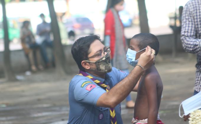 Mask Distribution of Street children 