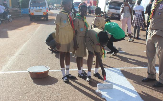 nakawa scouts participate in road safety awareness by zebra crossing 