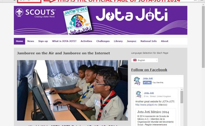 OFFICIAL vs. UNOFFICIAL Website of JOTA-JOTI 2014