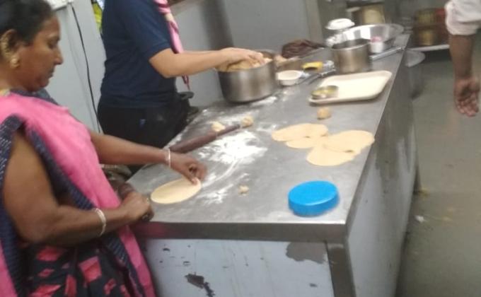 Service as a helping hand in food outlet named Kamla by SEWA (Self Employed Women's Association)