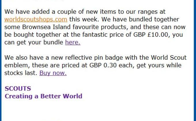 World Scout Shops Latest Newsletter