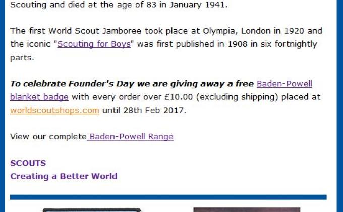 World Scout Shops Latest Newsletter