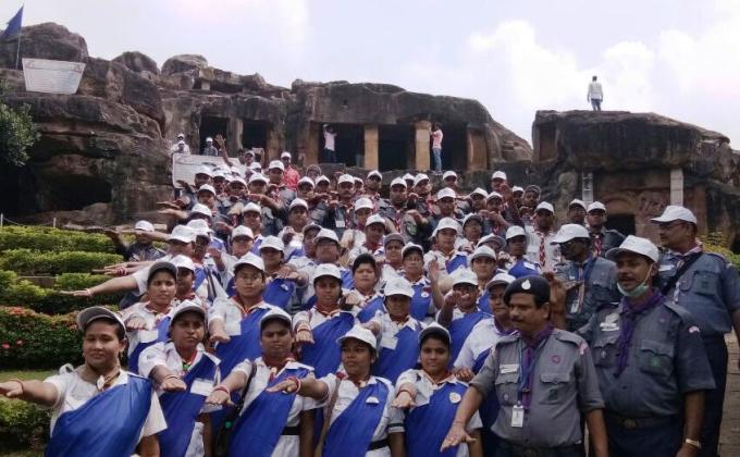 Scouts and Guides of Odisha State  helping Govt. of India to protect Monument