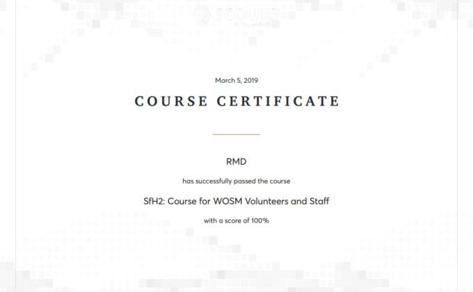 SfH2: Course for WOSM Volunteers and Staff This Safe from Harm e-learning course