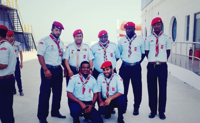 Celebrating Oman national day and the memorial of HM Sultan Qaboos as the great scout to the Sultanate of Oman by Al Batinah groups of rovers in Sham Sports Club