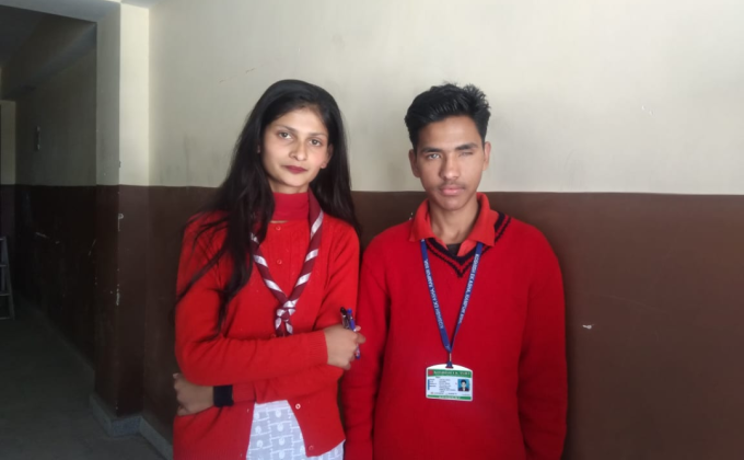 Helping NGO visually impaired students to do their exams.