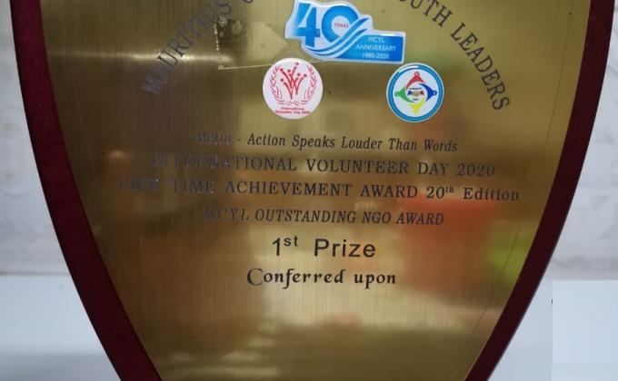 Mauritius Scouts Association awarded Outstanding/Best NGO on IVD- Mauritius