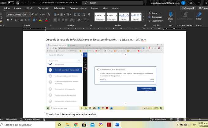 Curso en línea.