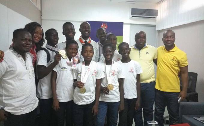 Ivorian scout team's world champion of floorball 