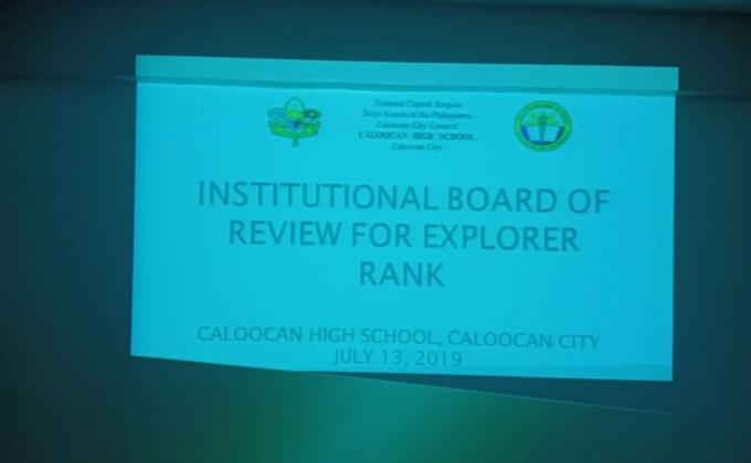 INSTITUTIONAL BOARD OF REVIEW FOR EXPLORER RANK