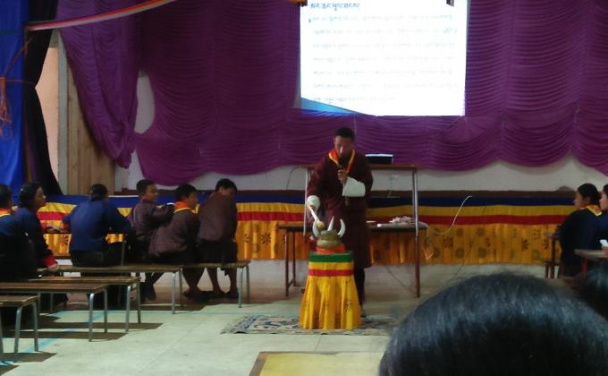 Taught Marchang ceremony( important culture in Bhutan) to the scout members