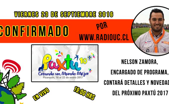 VIERNES 23 SEPTIEMBRE: EN PATIOSCOUT HABLAREMOS DEL PAXTÚ 2017