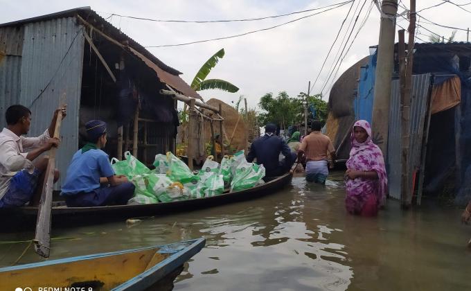 Golden Eagle Open Air Scout Group Distribution of Food by Floods Affected People 