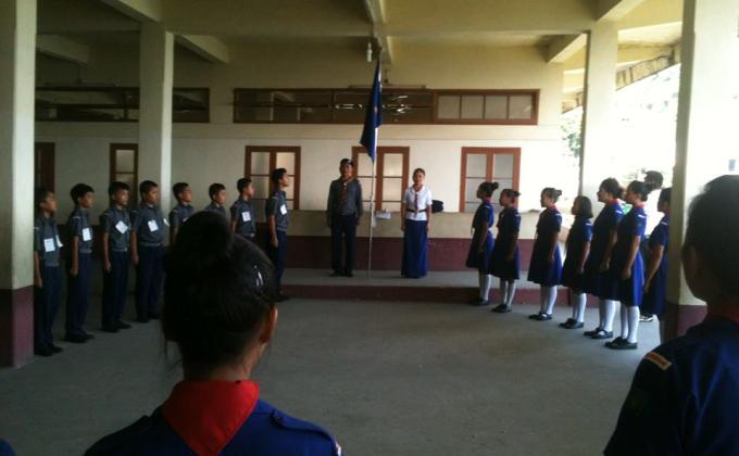 INVESTITURE OF NEW SCOUTS AND GUIDES,CLEANLINESS DRIVE AND STARTING THE MOVEMENT IN PRESBYTERIAN ENGLISH SCHOOL AIZAWL RAMTHAR