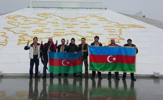 Day of National flag of Azerbaijan. Scouts of Azerbaijan visited National Flag Square.