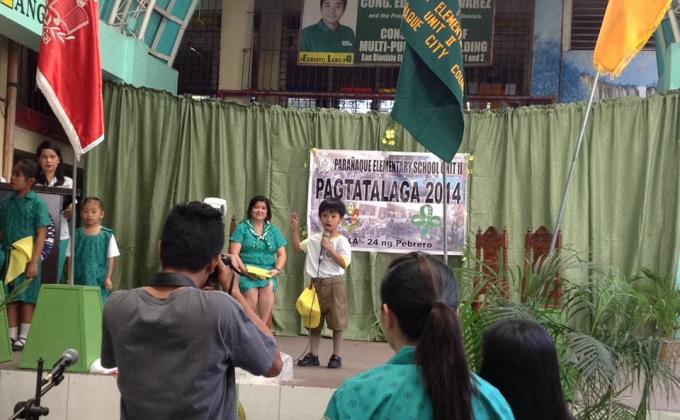 Serving the Investiture Ceremony of Kid Scout at PES-II