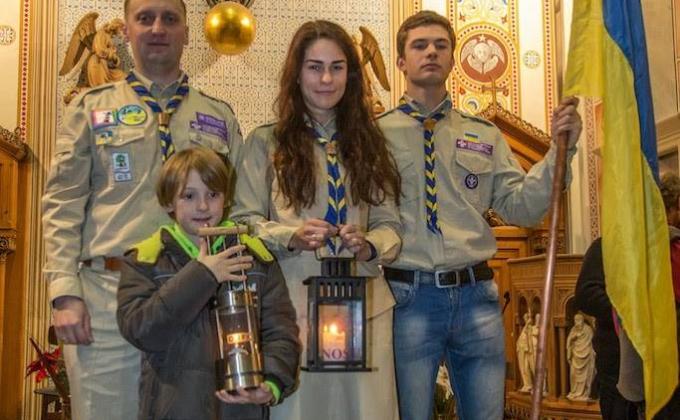 Scouts of NOSU has brought the Peace of Light from Bethlehem to Eurasia Scout Region