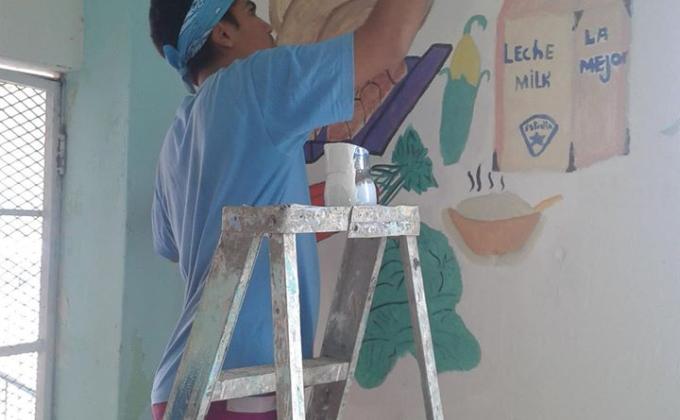 Limpieza y pintura de la escuela de Taboga - Panamá