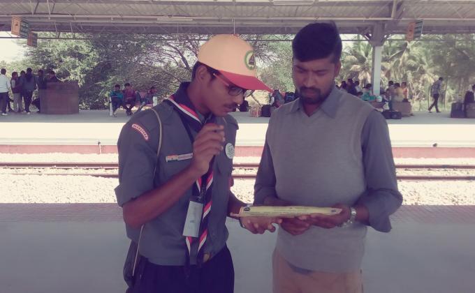 National level service camp Shravanabelagola at railway station