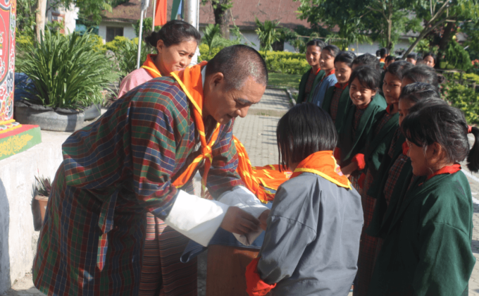 Nazhoen scout investiture ceremony