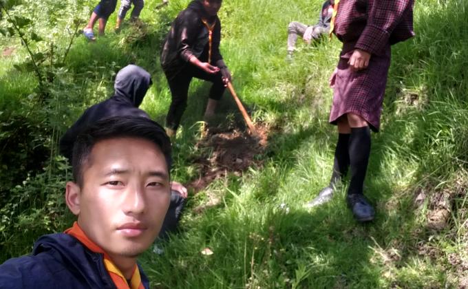 Making 140 holes for plantation on June 2nd(Social forestry day)