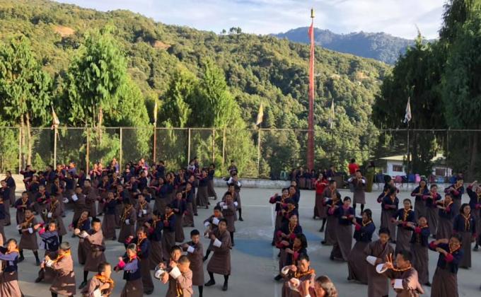 Scouts Take Part in Aerobics Dance