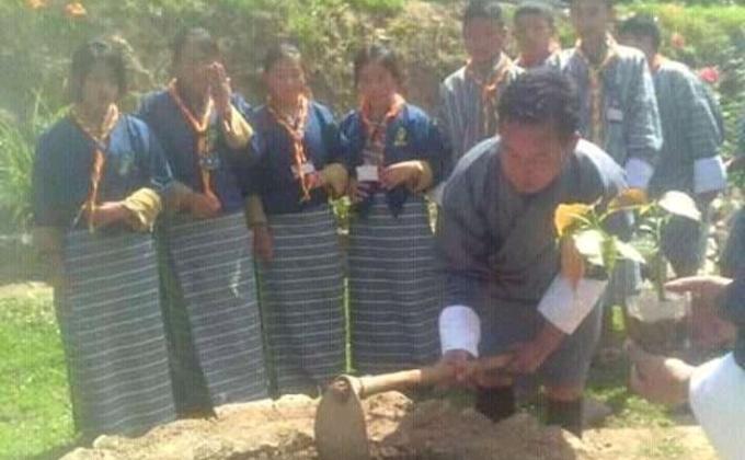 Mass tree plantation by Yadi scouts during Social forestry day.