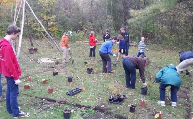 Planting Pollinator Gardens 2015