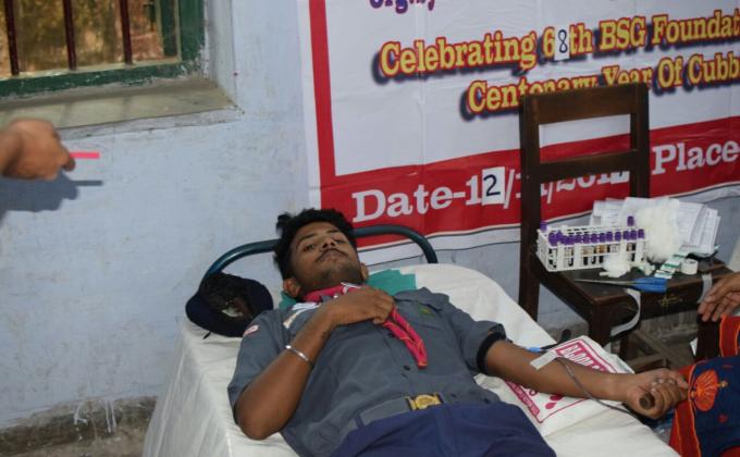 Blood Donation Camp held in Shridhar Banshidhar High School Ishapore by The Bharat Scouts & Guides (Barrackpore District Association)