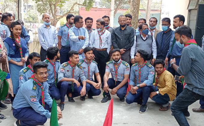 সরকারি এম এম কলেজের নতুন অধ্যক্ষের এম এম কলেজ রোভার দের সাথে সৌজন্য সাক্ষাত  