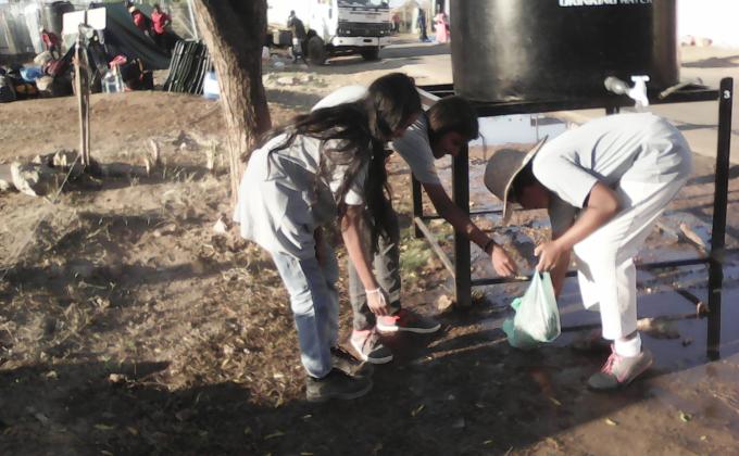 cleaning the surrounding