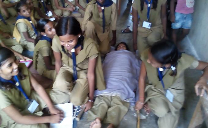 THREE DAYS TRAIING CAMP FOR GIRL GUIDES OF KASTOORBA GANDHI AVASIYA VIDYALAY, AKHAND NAGAR, SULTANPUR, UTTAR PRADESH, INDIA