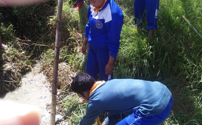 Initied cleaning camping inside the school and clear the drains and clear the block drain... 